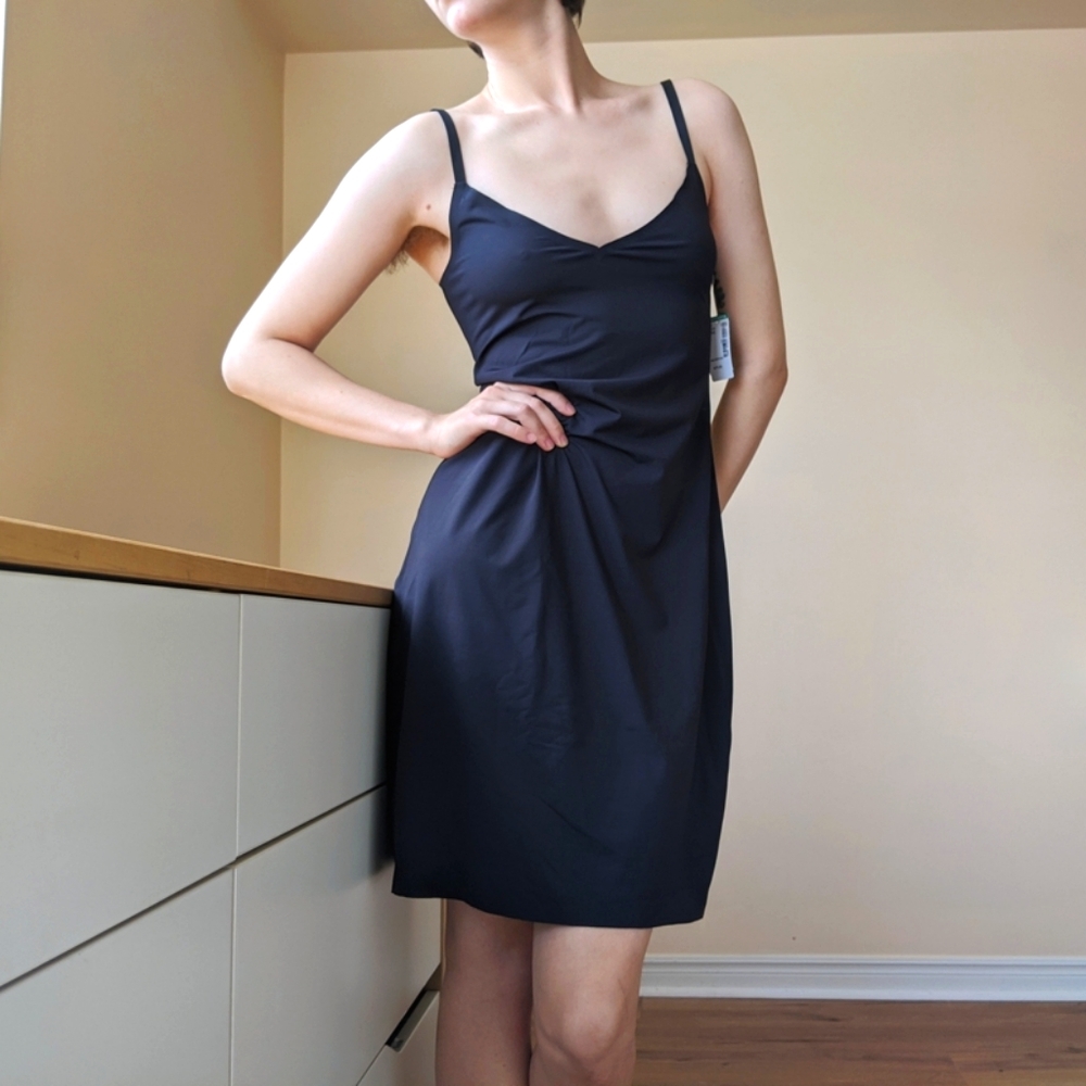 Miyu black slip dress